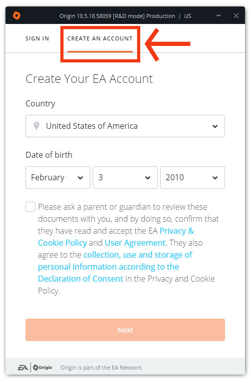 How to create a child EA account? – Origin